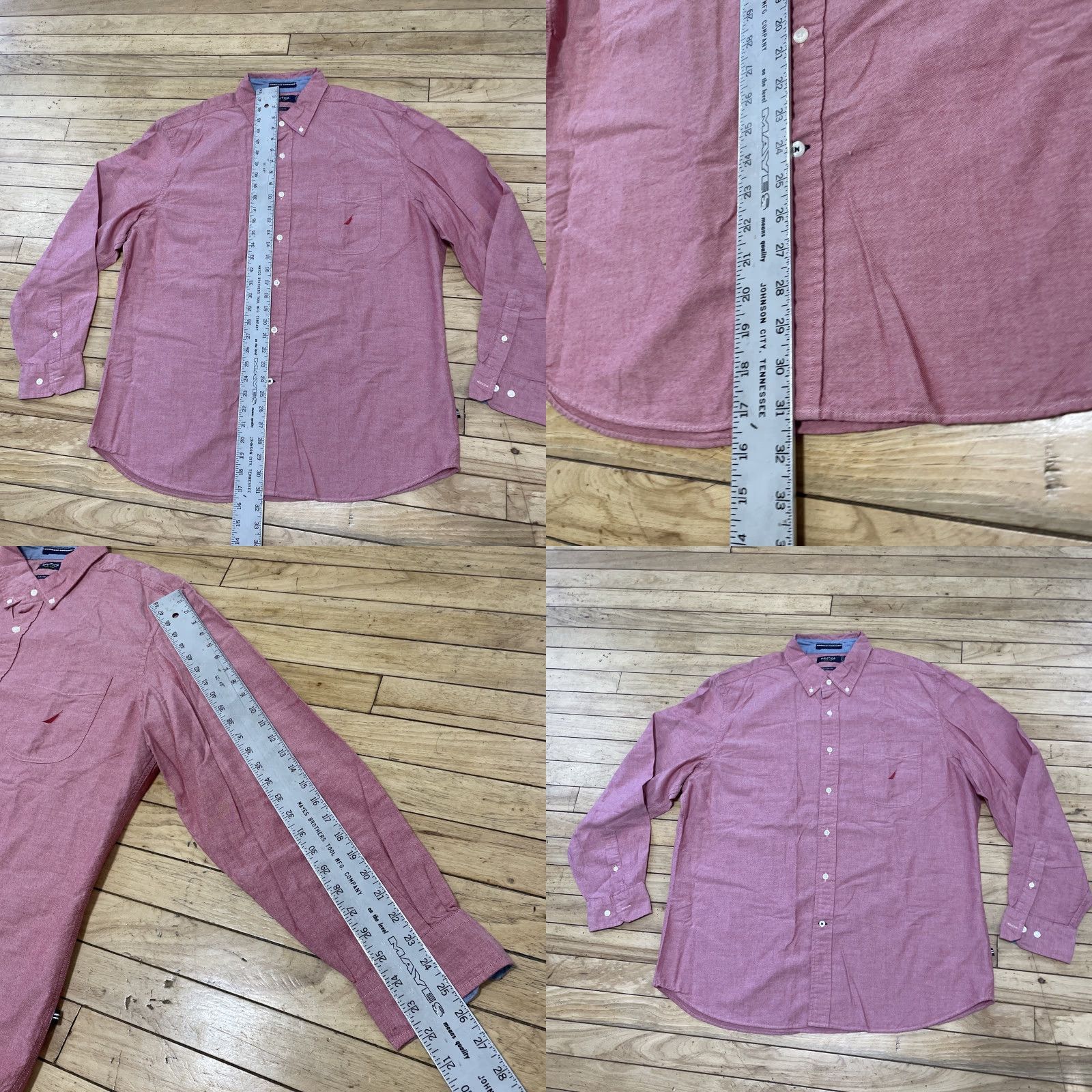 Nautica Nautica Button Shirt Men XL Salmon Pink Classic Fit Preppy Work Casual Button-Up Shirts Size US XL / EU 56 / 4 - 9 Thumbnail