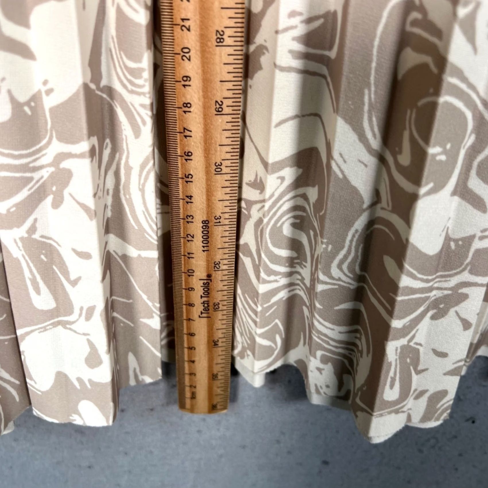 Vintage Pinkyoto Skirt XS Beige Abstract Pleated Maxi Elastic Waistband w/ Size 26" / US 2 / IT 38 - 5 Thumbnail