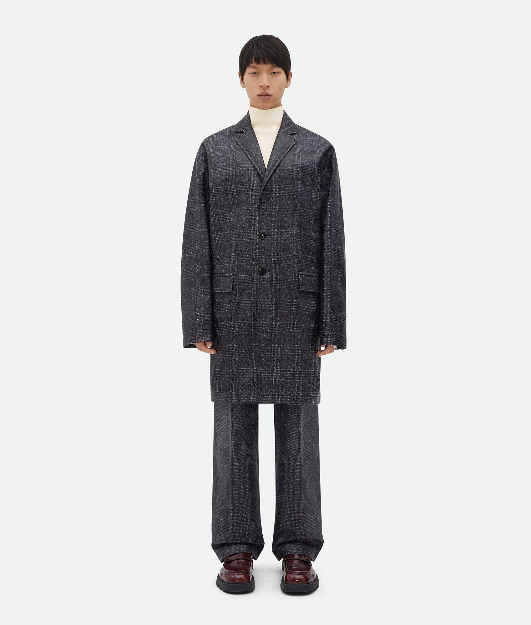 o1loc1c0125 751241 Printed Leather Prince Of Wales Coat