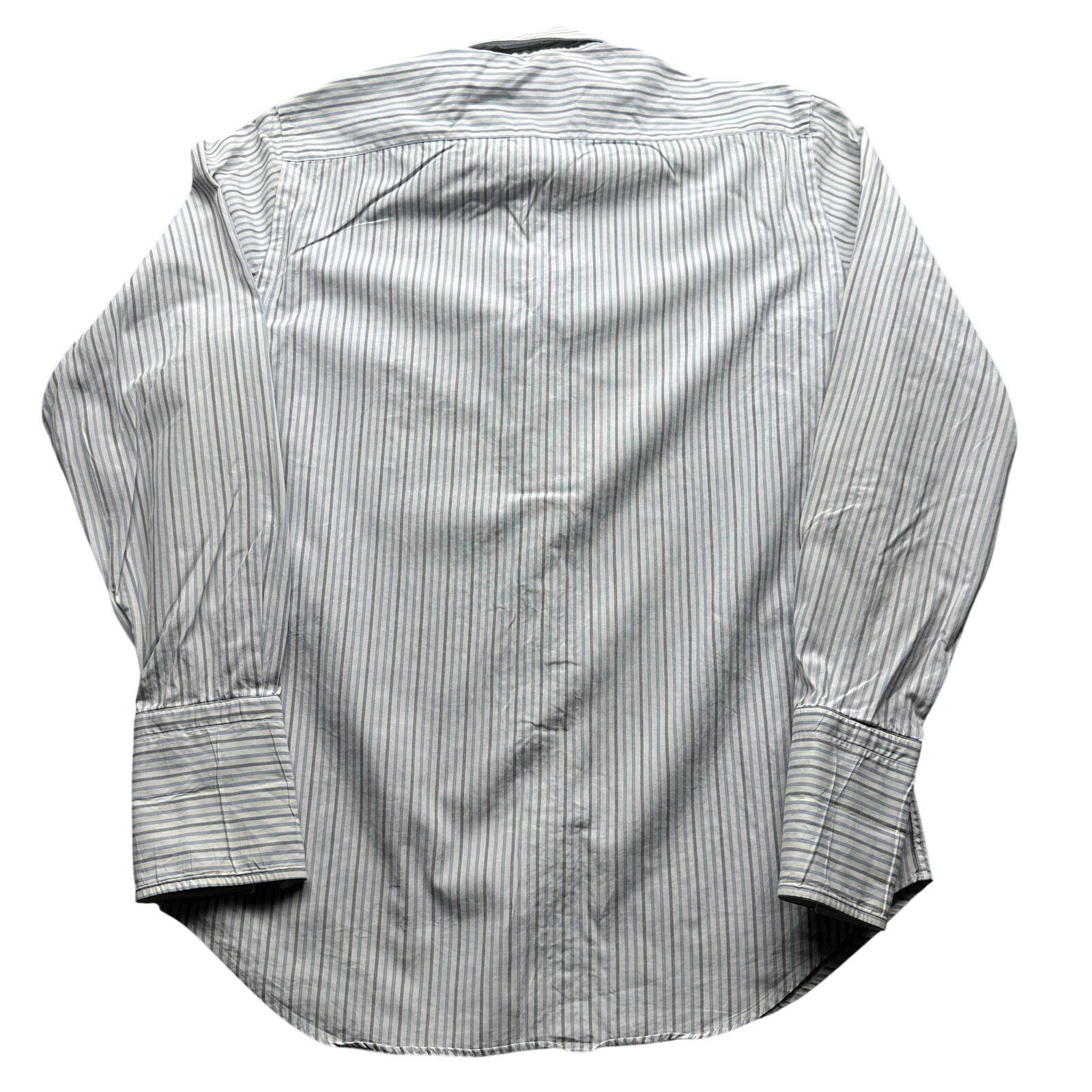 Canali Canali Blue White Striped Dress Shirt Men Medium 38 15 Italy Size US M / EU 48-50 / 2 - 2 Thumbnail