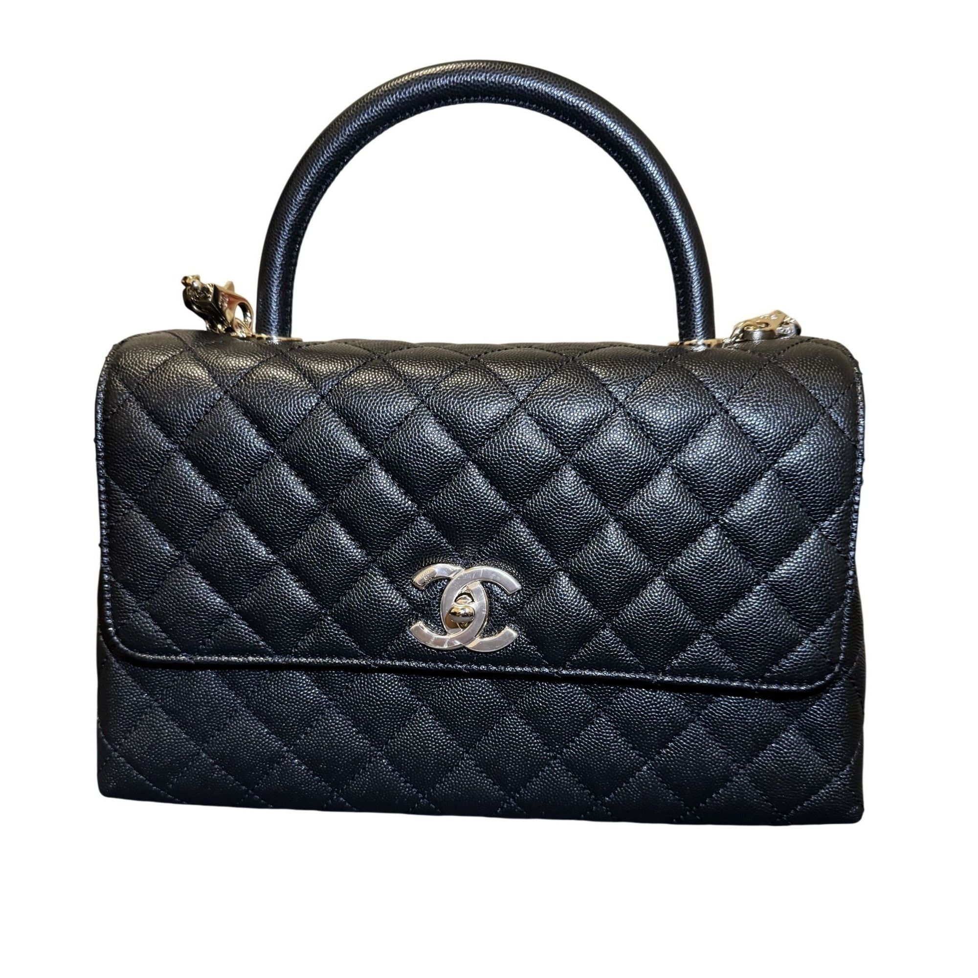 Chanel Chanel Large Flap Bag with Top Handle Grained Calfskin & Gol Size ONE SIZE - 1 Thumbnail