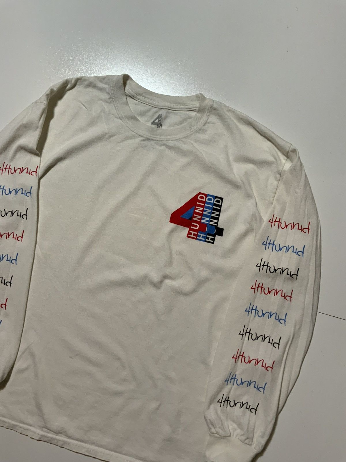 4HUNNID YG 4 Hunnid Graphic White Long Sleeve Rap Hip Hop T-Shirt Size US L / EU 52-54 / 3 - 3 Thumbnail