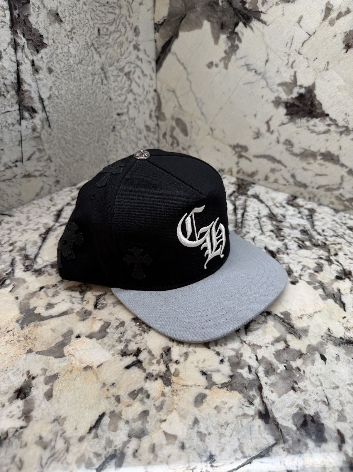 Chrome Hearts Chrome Hearts Cross Patch Trucker Black White Grey RARE Size ONE SIZE - 4 Thumbnail