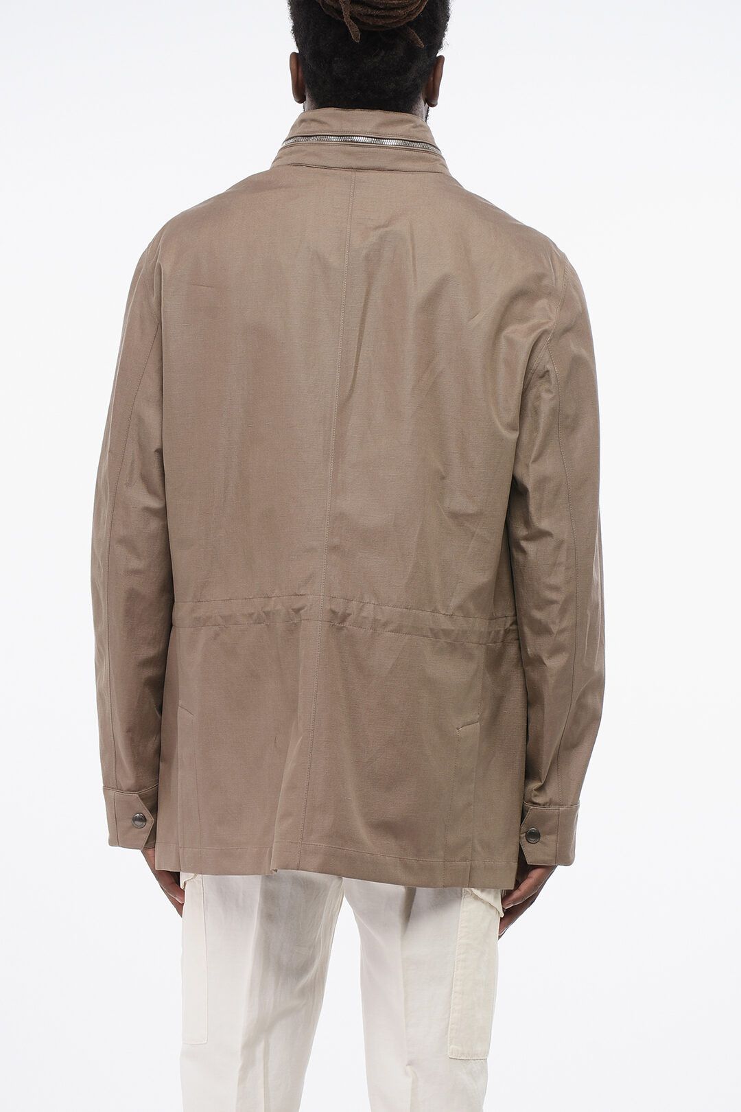 Brunello Cucinelli og1mm0725 Multipocketed Silk and Linen Overshirt in Beige Size US XL / EU 56 / 4 - 2 Thumbnail