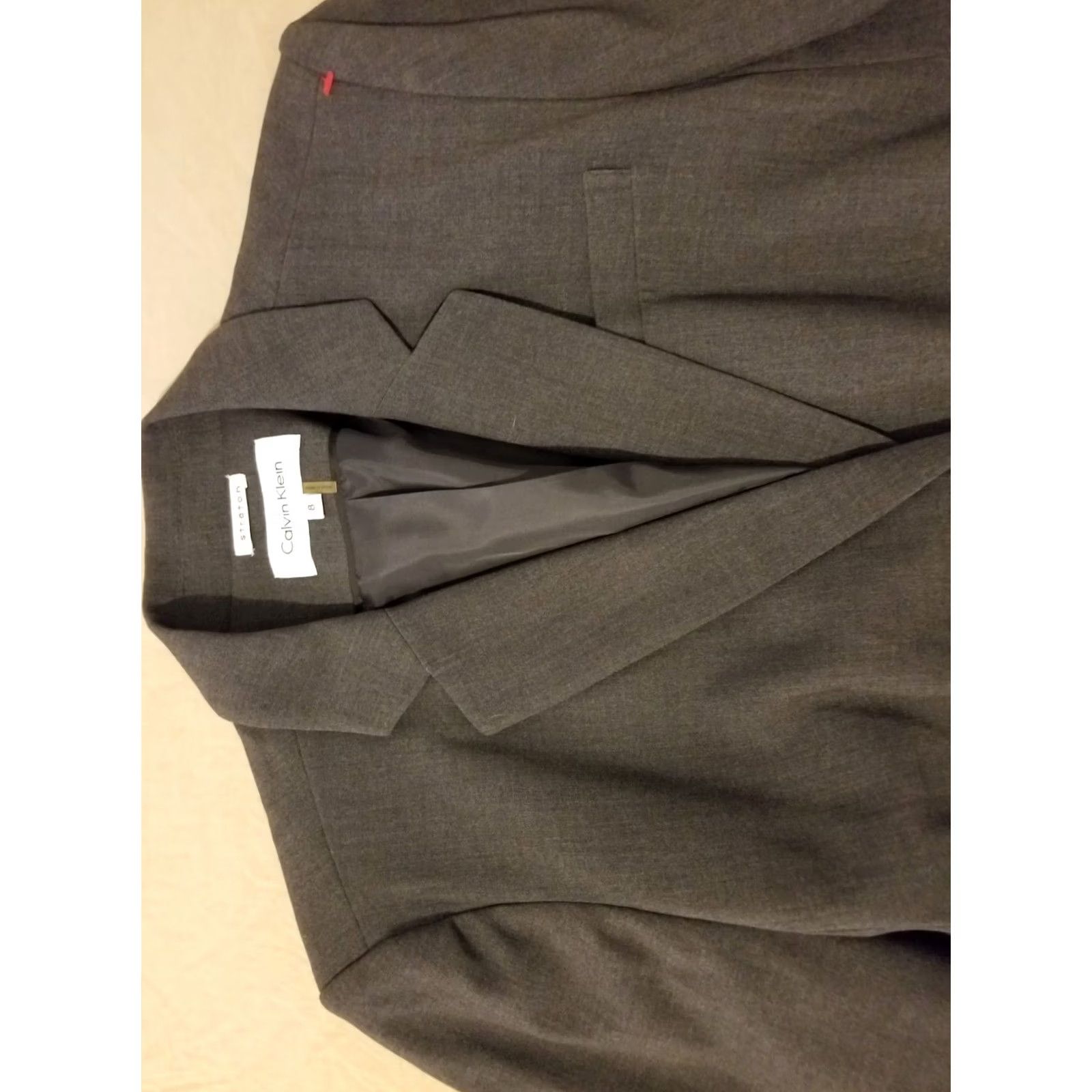 Calvin Klein Womens Blazer Calvin Klein 8 Grey Gray Jacket Size M / US 6-8 / IT 42-44 - 2 Thumbnail