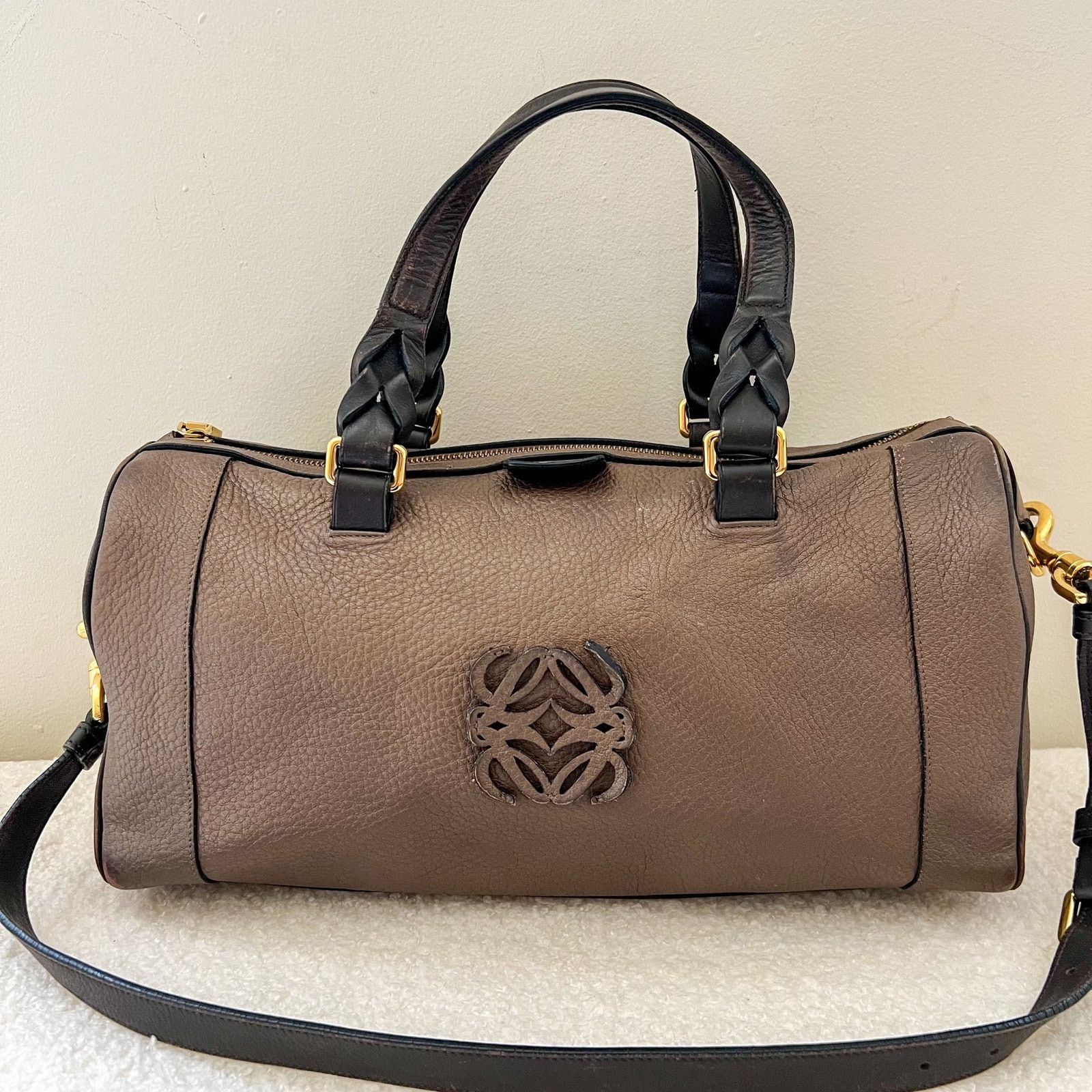 Loewe Fusta 2 Way Brown Leather Shoulder Bag, Women's