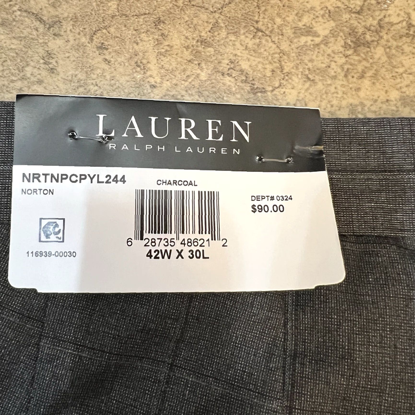 Ralph Lauren Ralph Lauren Men's Classic-Fit UltraFlex Stretch Flat Front Pants 42x30 Gray Slim/Regular? No, keep original data. Size US 42 / EU 58 - 3 Thumbnail