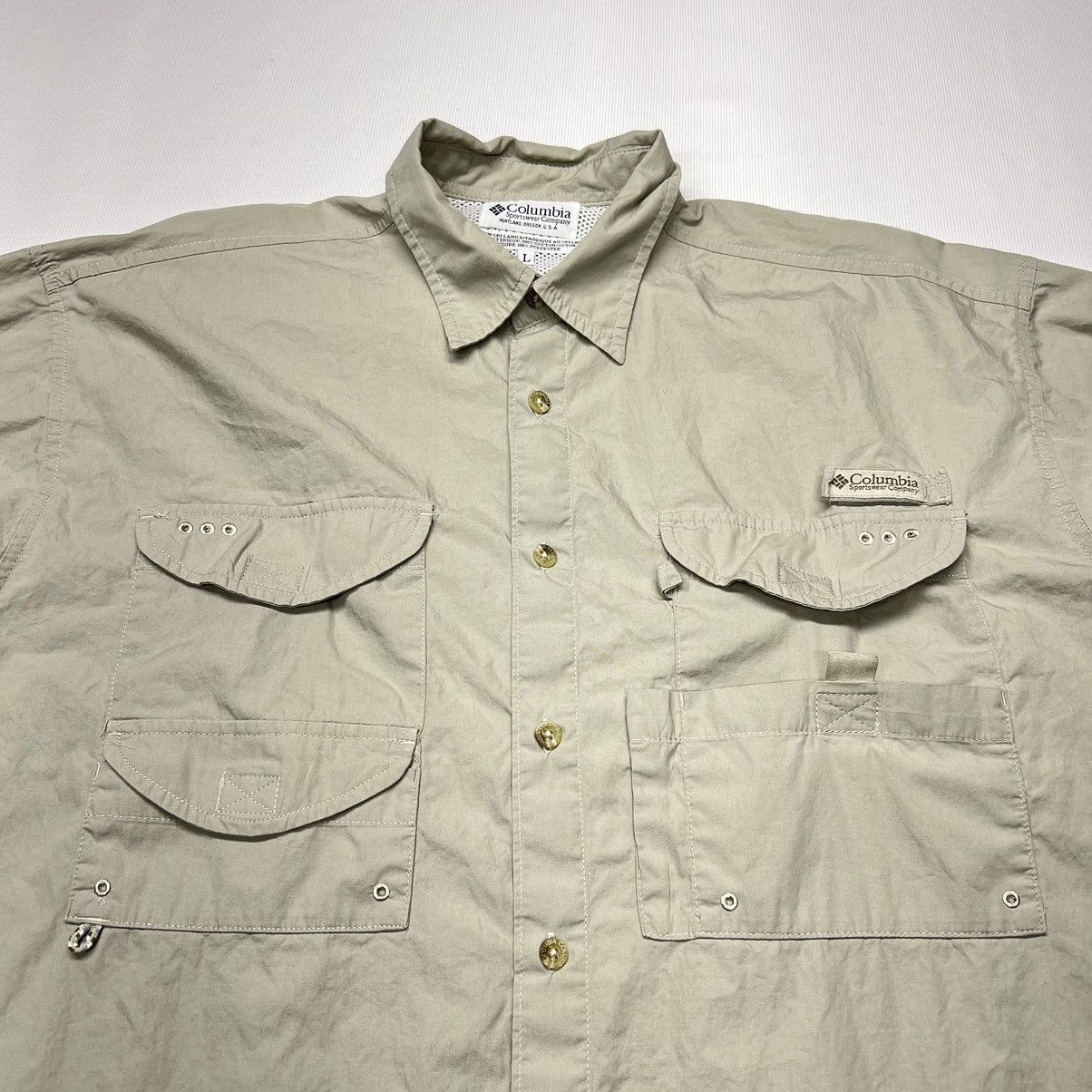 Columbia × Vintage Columbia Shirt Beige PFG Button Fishing Vented Long Sleeve Size US L / EU 52-54 / 3 - 3 Thumbnail