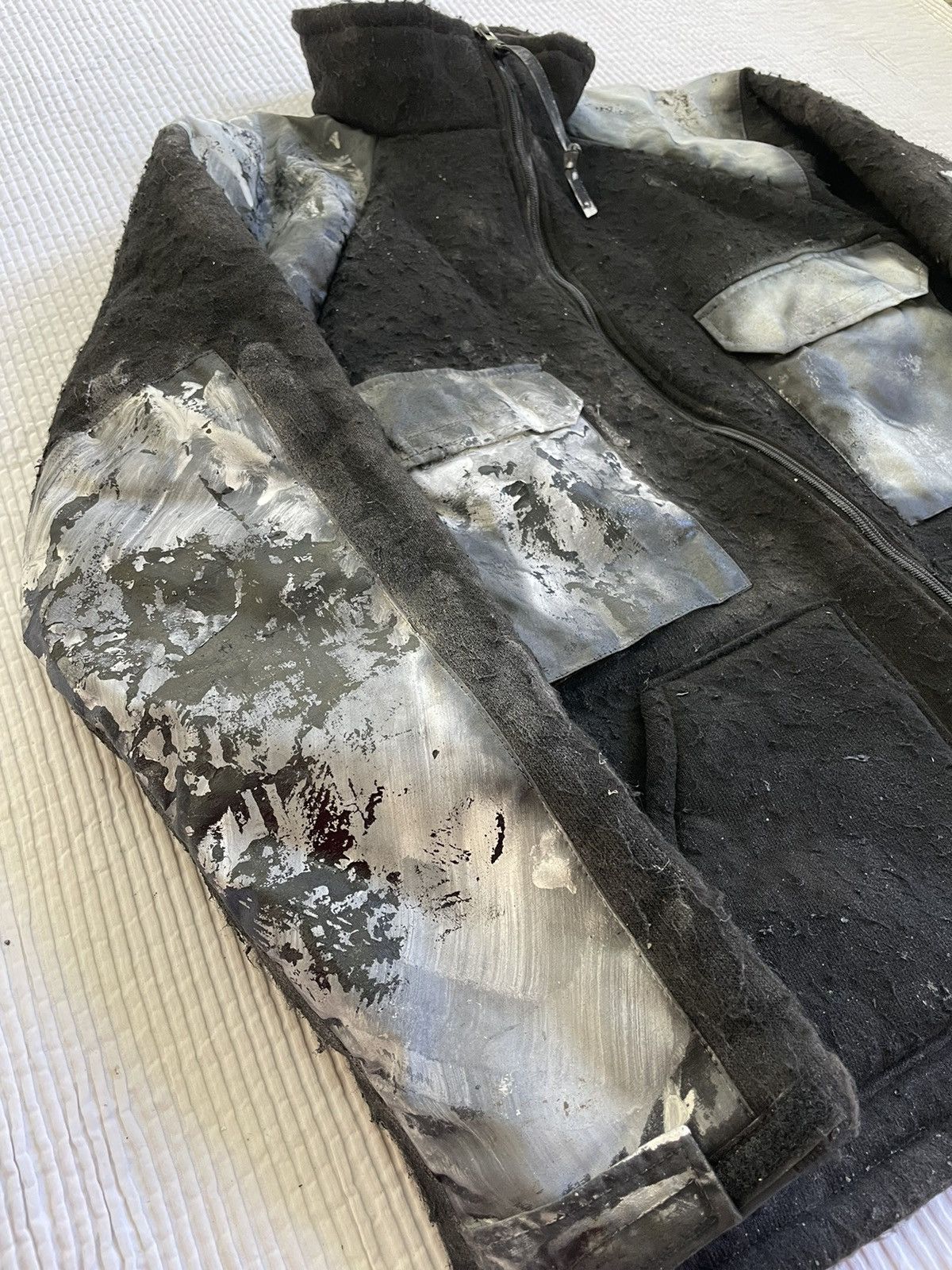 Handmade Hand Painted Black White Bear Coat Size US M / EU 48-50 / 2 - 6 Thumbnail