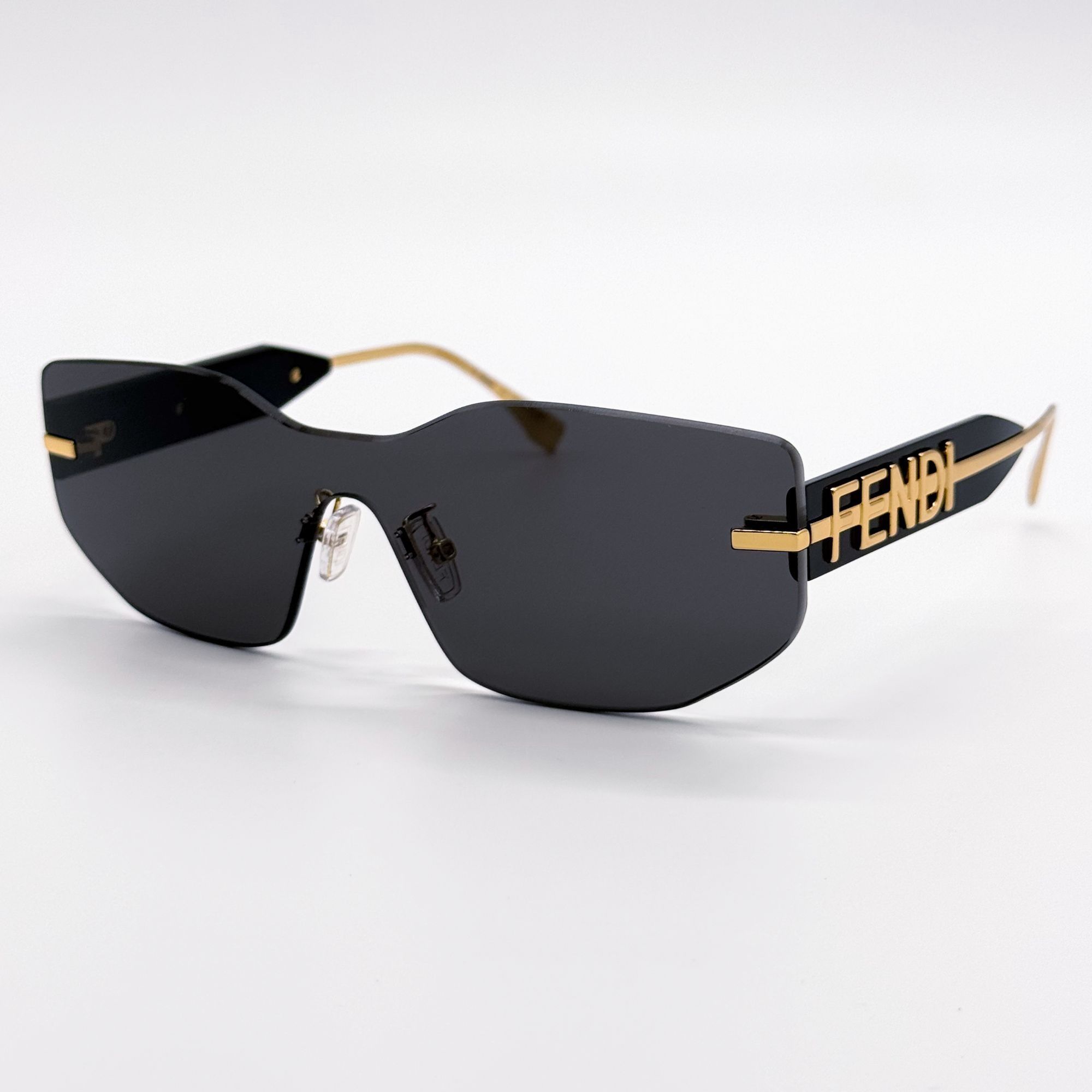FENDI FE40133I FENDIGRAPHY GREY SQUARE SUNGLASSES Fendigraphy Black Rectangular Sunglasses – Good See Co main image 3