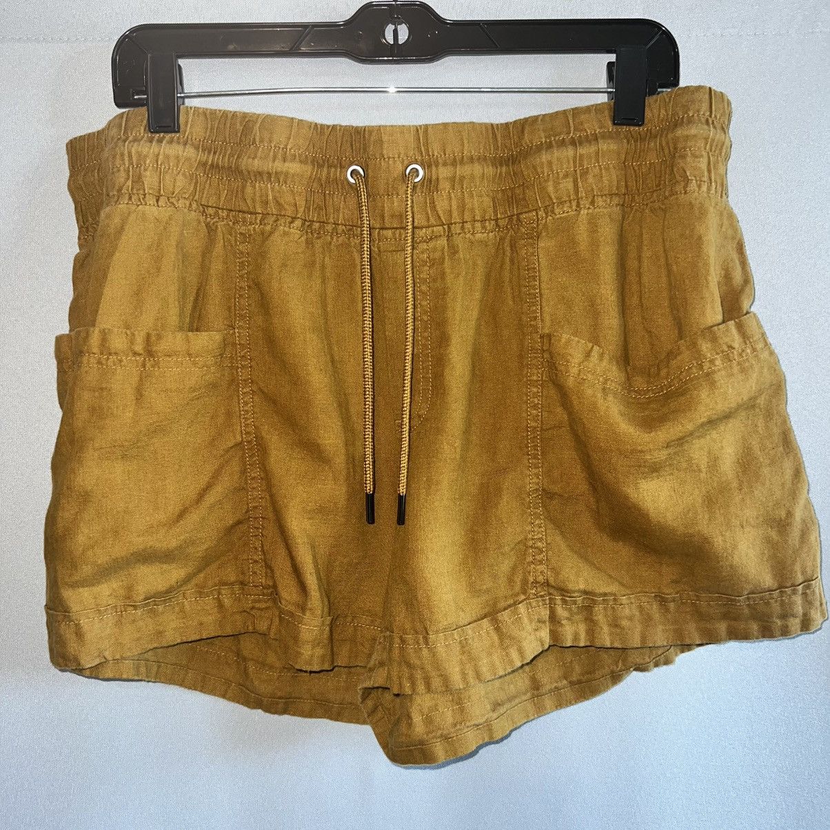 Athleta Athleta Cabo Linen 4" Shorts Golden Amber Drawstring Size 16 Size 38" / US 16 / IT 52 - 1 Thumbnail