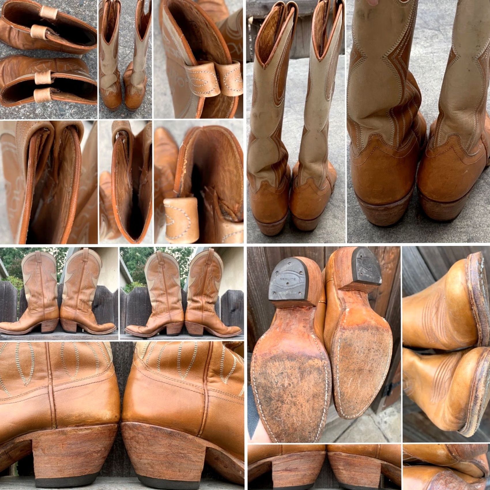 Dan Post VINTAGE Dan Post Boots 5 C Ladies Womens Western Cowboy Cowgirl Spain Leather Rockabilly 1980s Mens Womens Boys Girls Size US 5 / IT 35 - 6 Thumbnail