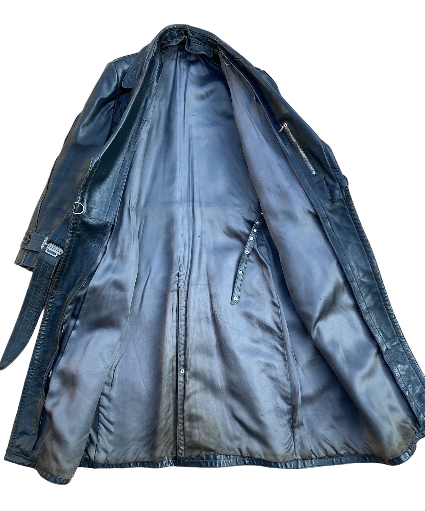 Vintage Retro Horsehide Military German Motorcycle Leather Coat Size US L / EU 52-54 / 3 - 6 Thumbnail