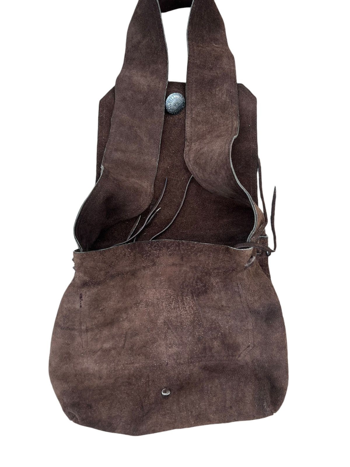 Japanese Brand Vintage Unknown Japan Brand Brown Suede Leather Bag Size ONE SIZE - 23 Thumbnail