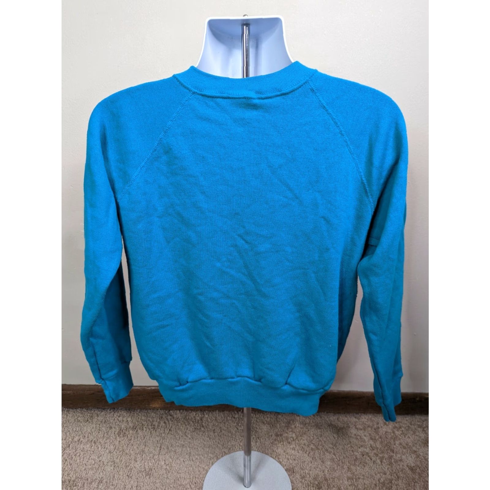 Tultex VINTAGE Tultex Raglan Sweatshirt Teal Blue USA Made in USA Mens L Shirt Size Large Crew Neck Pullover Size US L / EU 52-54 / 3 - 3 Thumbnail