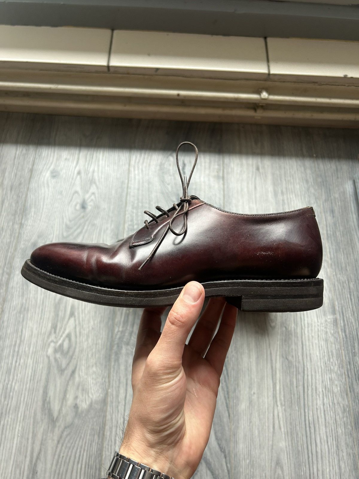 Brunello Cucinelli Burgundy Derbies with Vibram Sole Size US 8.5 / EU 41-42 - 7 Thumbnail