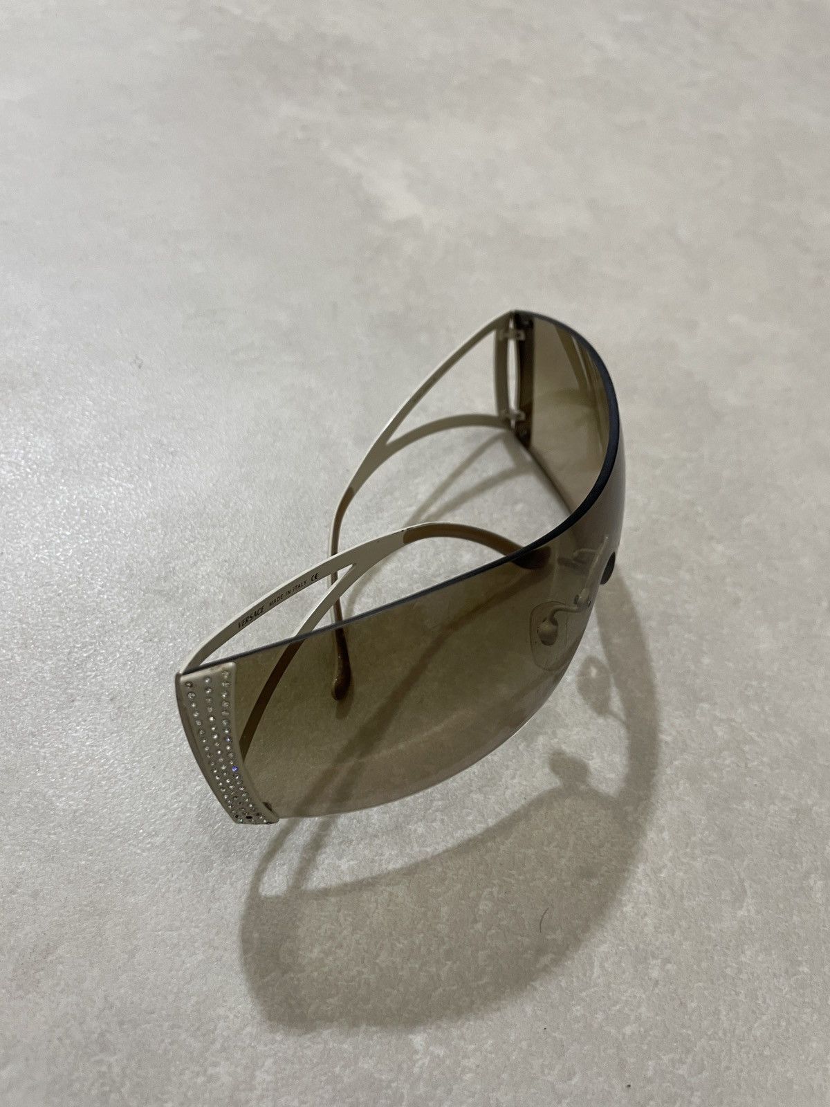 Versace Versace 2034-B crystal Embellished Shield sunglasses Size ONE SIZE - 3 Thumbnail