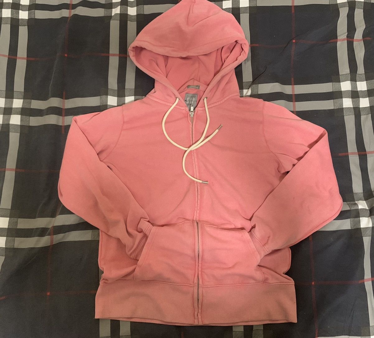 Image of Gap Washed Pink Zip-Up Hoodie, Men's (Size Small)