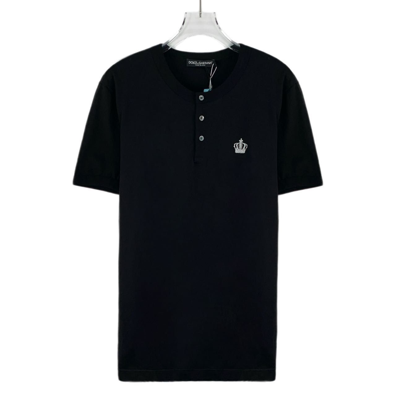 Dolce & Gabbana Dolce & Gabbana Black Crown Embroidered Short Sleeve K26WX Size US XS / EU 42 / 0 - 1 Thumbnail