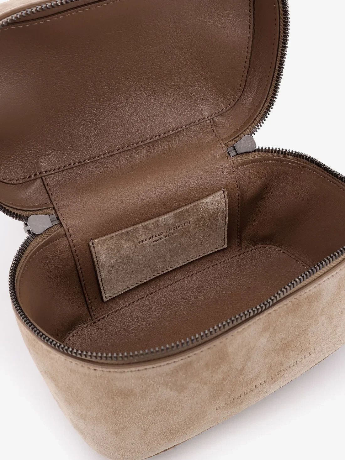 Brunello Cucinelli BRUNELLO CUCINELLI Beige Suede Vanity Bag New & Authentic Size ONE SIZE - 4 Thumbnail