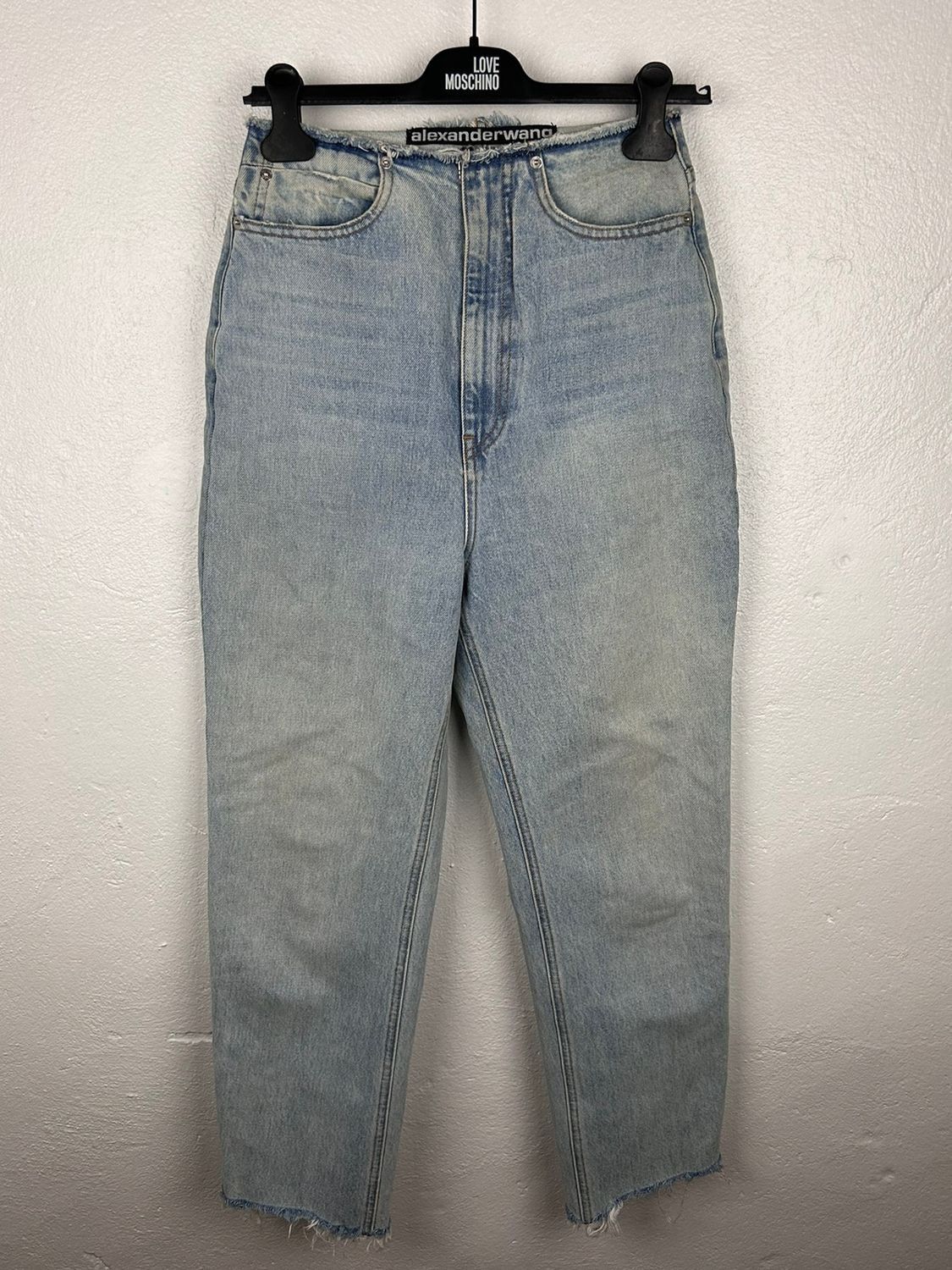 image of Alexander Wang Light Wash Raw Hem Jeans Size 26 in Blue, Women's