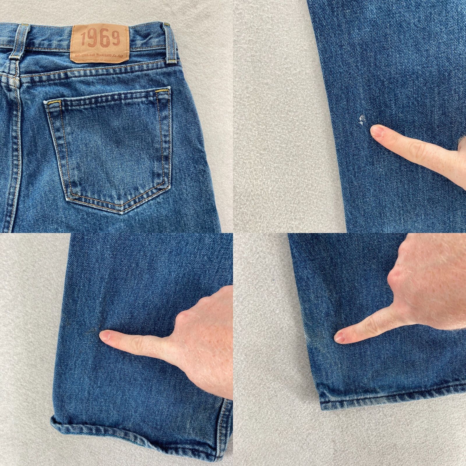 Gap VINTAGE Gap 1969 Jeans Mens 30x32 Straight Leg Dark Stone Wash Blue Denim Y2K Size US 30 / EU 46 - 10 Thumbnail