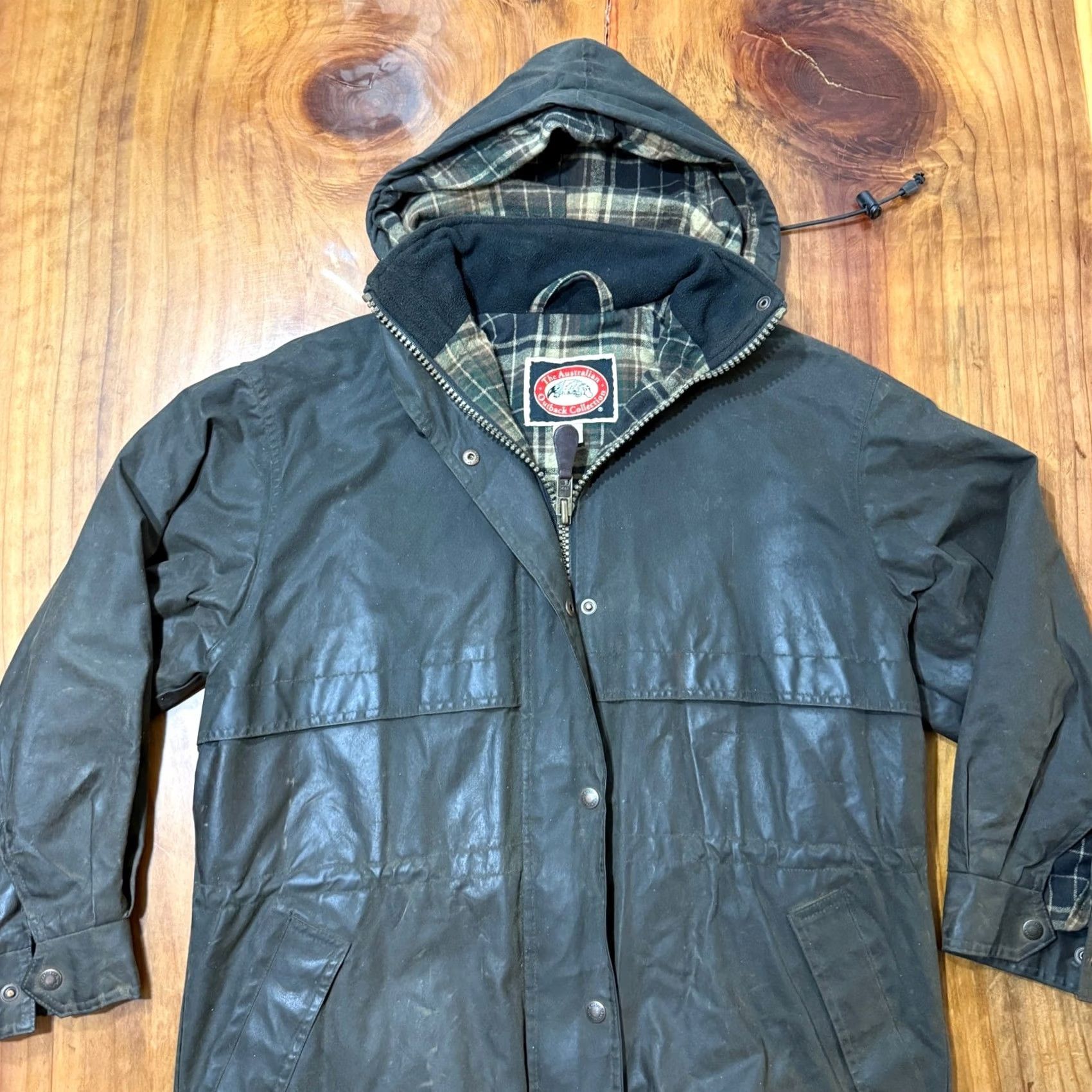 Skin Australian Outback Jacket Bomber Vest Mens Small Cotton Oil Skin Wax Canvas Zip Hooded Brown 44 Chest 26 Shoulder to Hem Size US S / EU 44-46 / 1 - 2 Thumbnail
