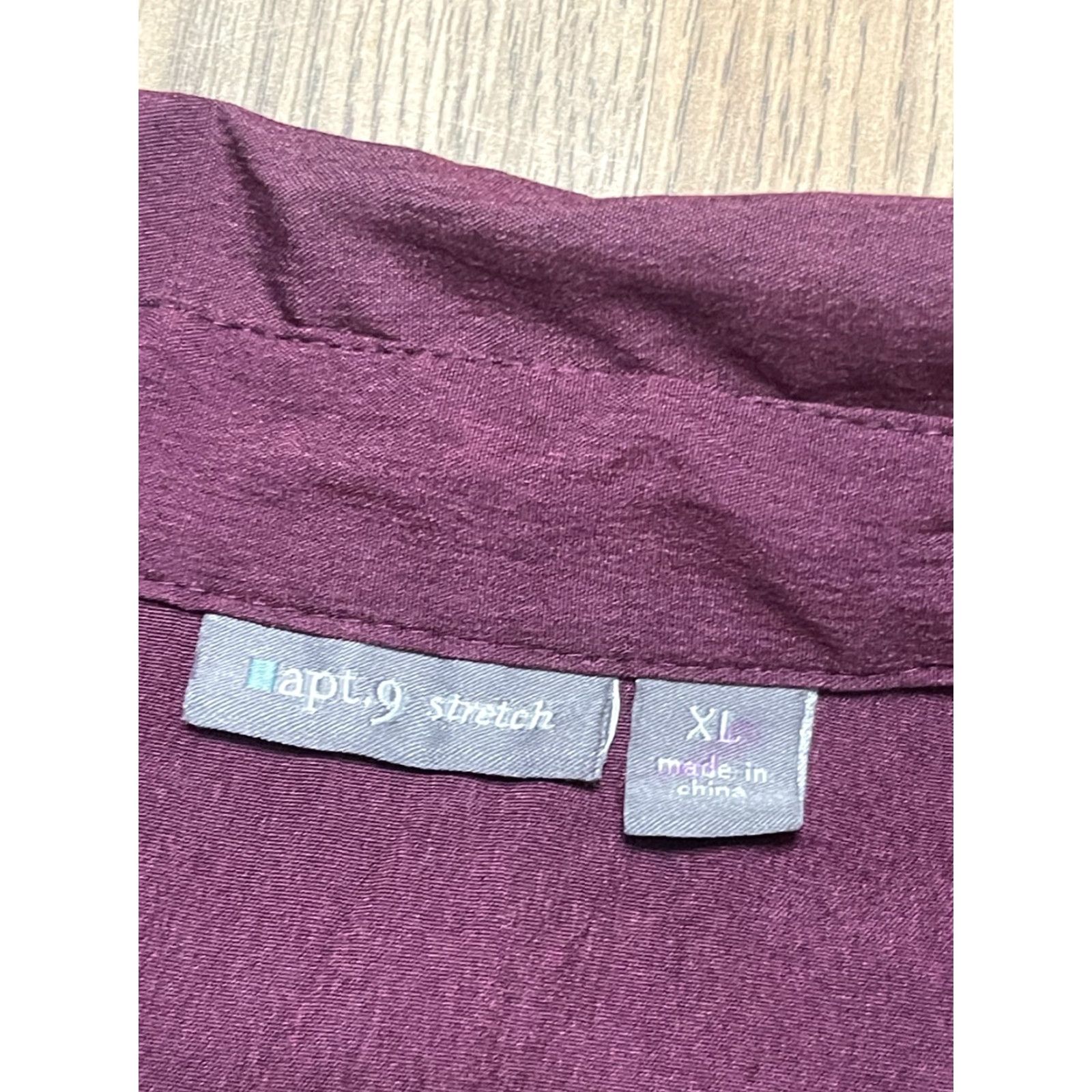 Apt. 9 apt. 9 Blouse Women's XL Maroon Button Up Long Sleeve Casual Fall Modern Regular Polyester Womens XL Blouse Button Up Size XL / US 12-14 / IT 48-50 - 5 Thumbnail