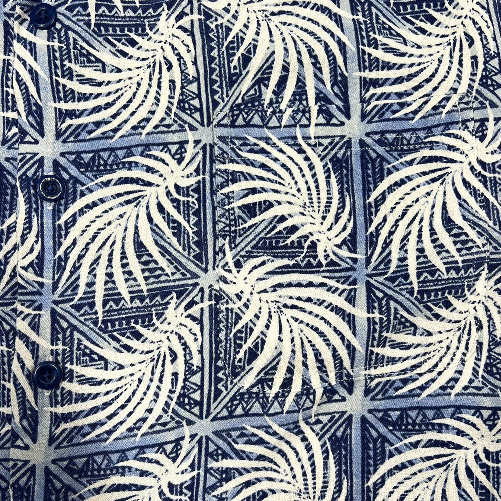 Nat Nast Nat Nast Button-Up Shirt Men Hawaiian Blue Floral Leaf Silk Cotton 2XL Casual Geometric Microfiber Buttons Short Sleeve Collared Spread Vintage No Size US XXL / EU 58 / 5 - 4 Thumbnail