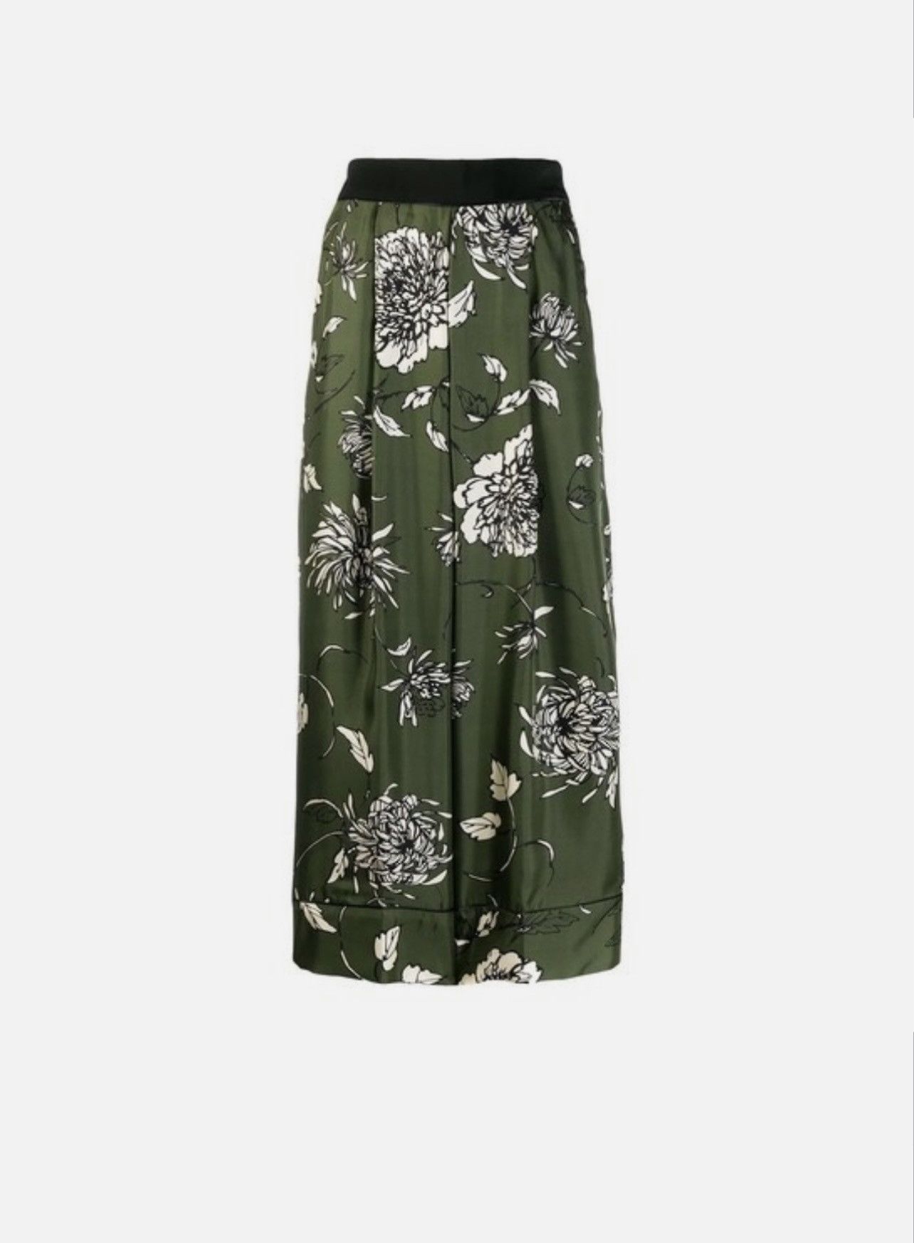 Moncler Moncler Silk Cropped Wide-Leg Pants – Floral Print – IT44 Size 30" / US 8 / IT 44 - 1 Thumbnail