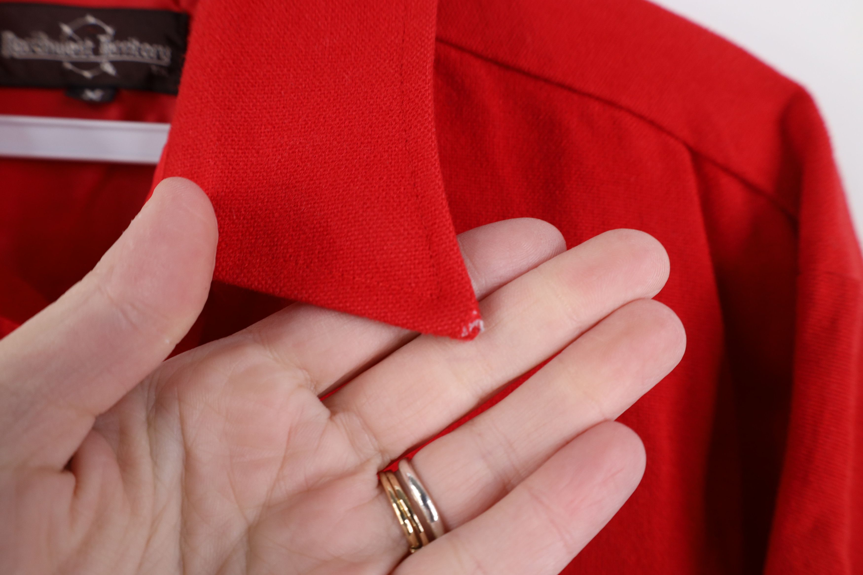 Vintage Vintage 90s Streetwear Pocket Knit Collared Button Shirt Red Size US M / EU 48-50 / 2 - 5 Thumbnail