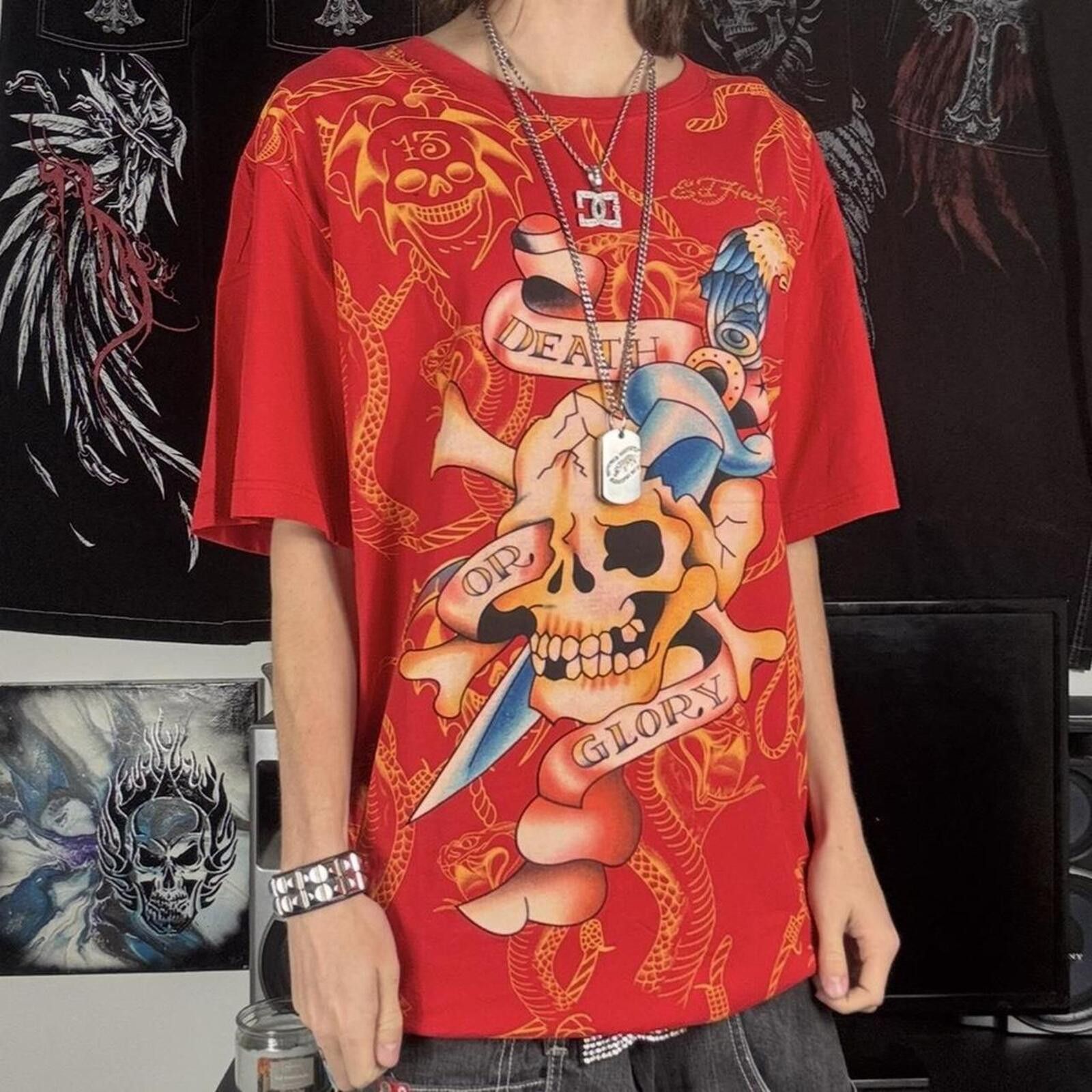 Ed Hardy Ed Hardy Christian Audigier Y2K Skater Tiger Graphic T Shirt Size US XXL / EU 58 / 5 - 1 Thumbnail