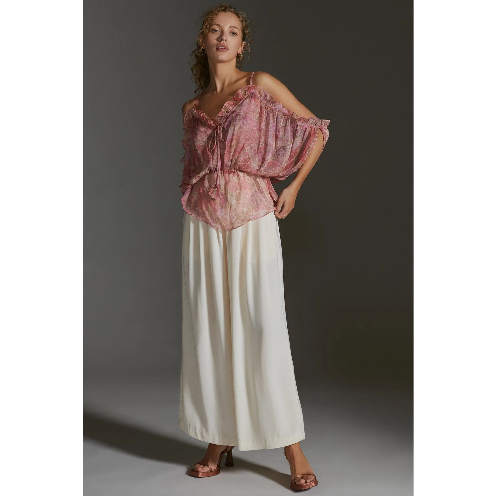 Anthropologie New Anthropologie MISA Farideh Top $285 X-SMALL Pink Paisley Size XS / US 0-2 / IT 36-38 - 2 Thumbnail