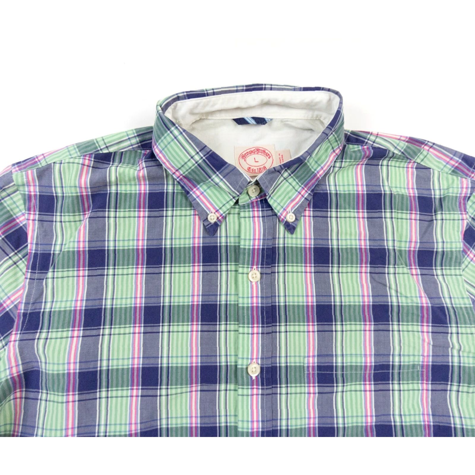Brooks Brothers Brooks Brothers Green Check Plaid Button Down Shirt Mens Large Long Sleeve Preppy Size US L / EU 52-54 / 3 - 2 Thumbnail