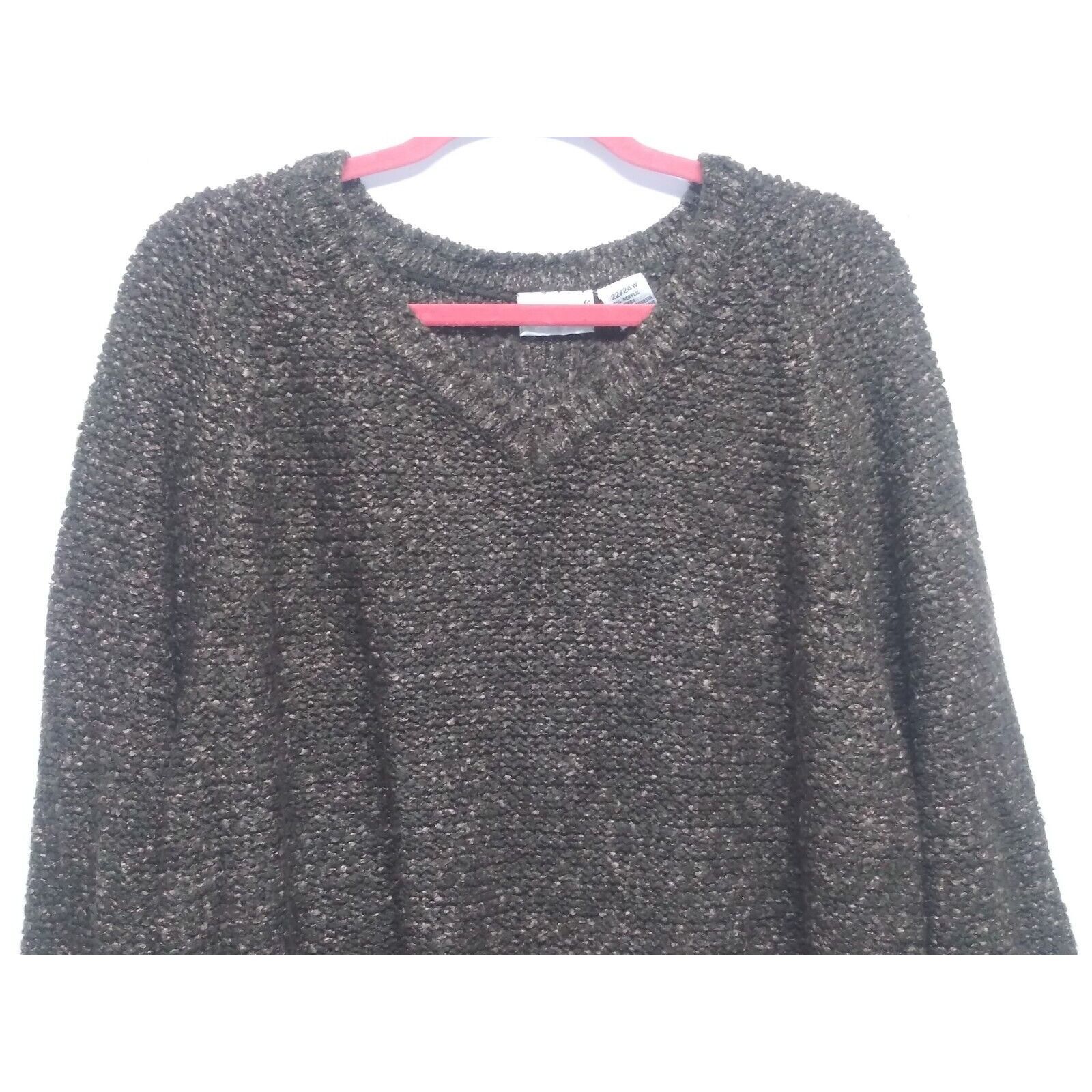Vintage FASHION BUG Sweater Olive green 22/24W Chunky womens Size 3XL / US 20-22 - 3 Thumbnail