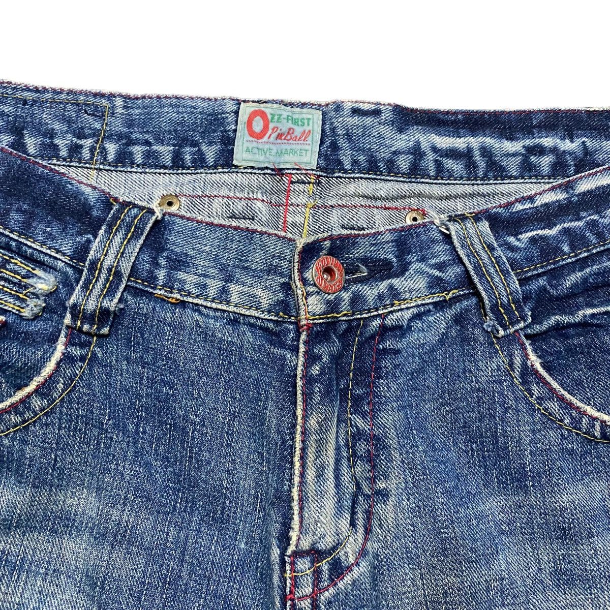 Japanese Brand Ozz-First Pinball Mudwash Denim Flare Jeans Size US 33 - 6 Thumbnail