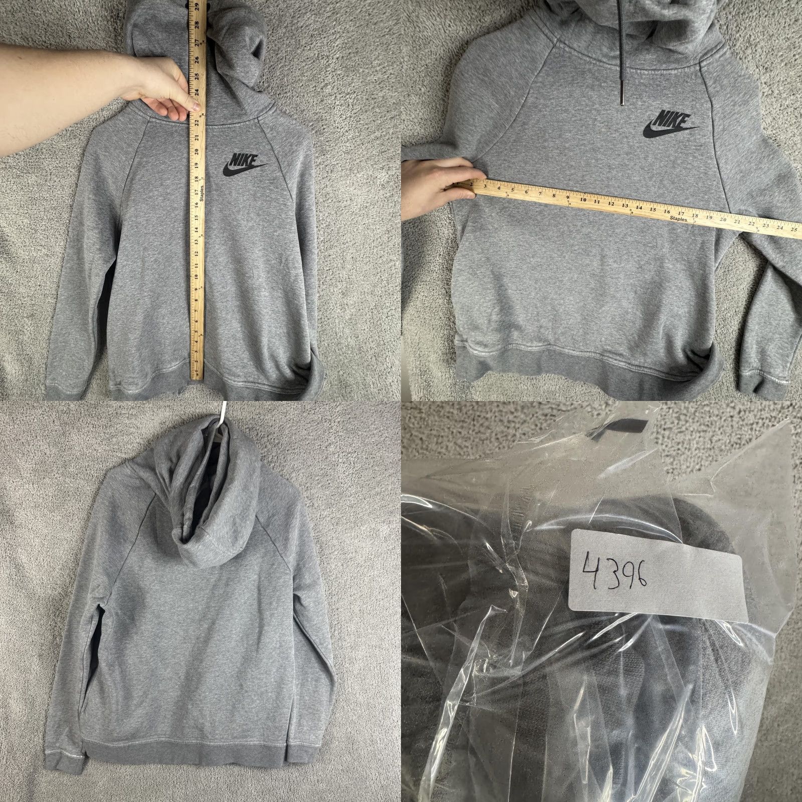 Nike Nike Hoodie Mens Large Gray Funnel Neck Fleece Pullover Sweatshirt Swoosh Logo Size US L / EU 52-54 / 3 - 9 Thumbnail