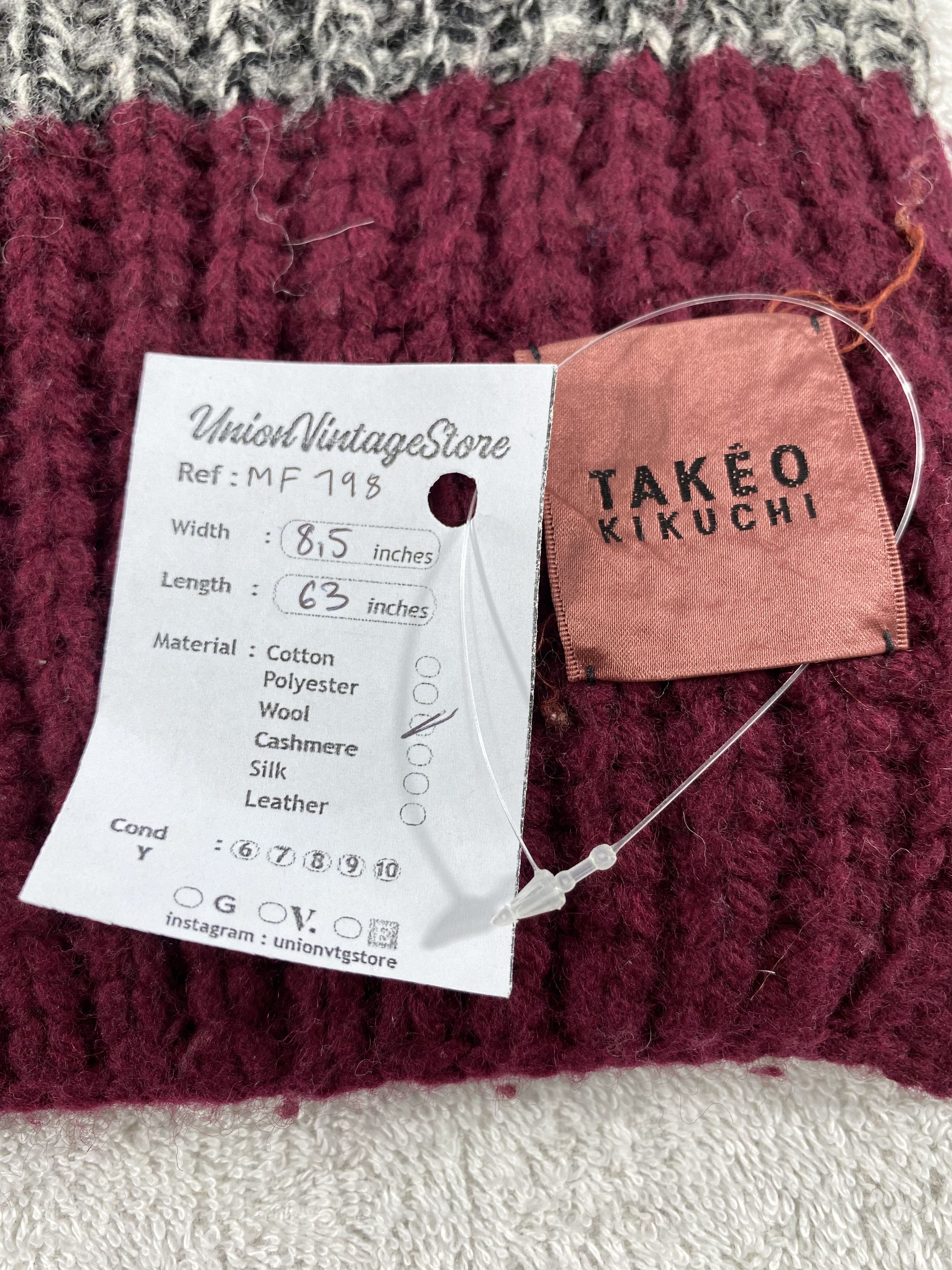Takeo Kikuchi Vintage Takeo Kikuchi Scarf/Muffler/Neckwear MF798 Size ONE SIZE - 4 Thumbnail