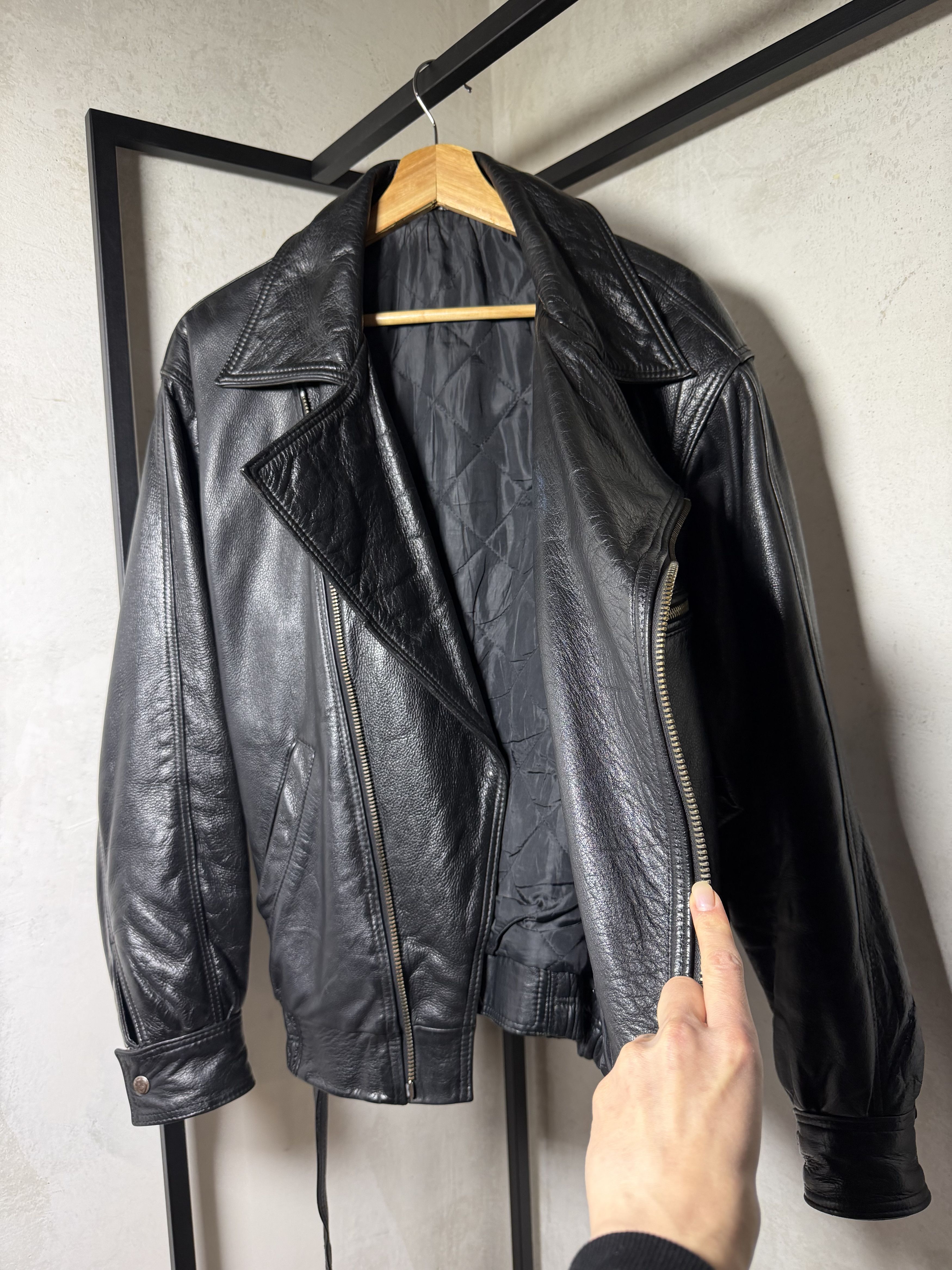 Genuine Leather Genuine Leather Bikers Black Jacket Size US XL / EU 56 / 4 - 3 Thumbnail