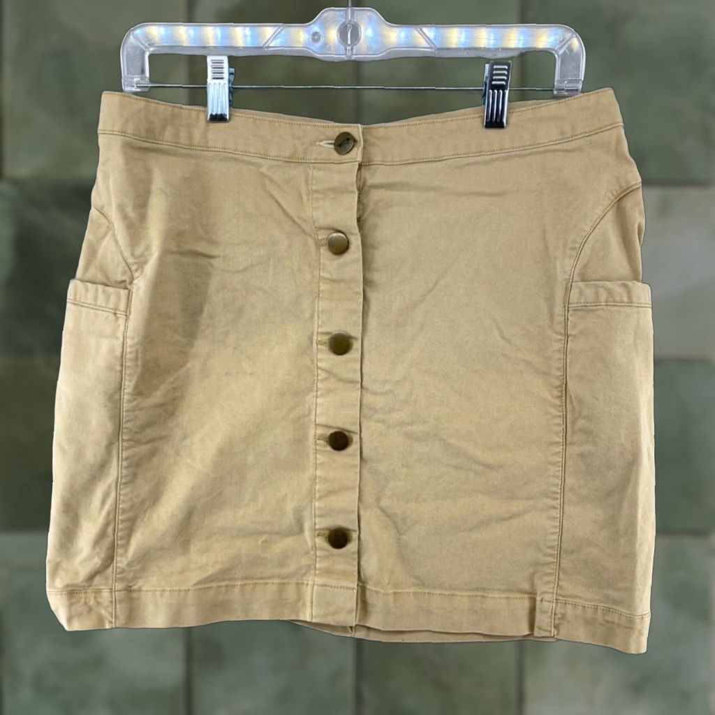 Toad&Co TOAD&CO WOMENS CARGO SKIRT Mini Beige Khaki Button Up Pockets Knit Cotton Short M Adult Womens Size 32" / US 10 / IT 46 - 1 Thumbnail