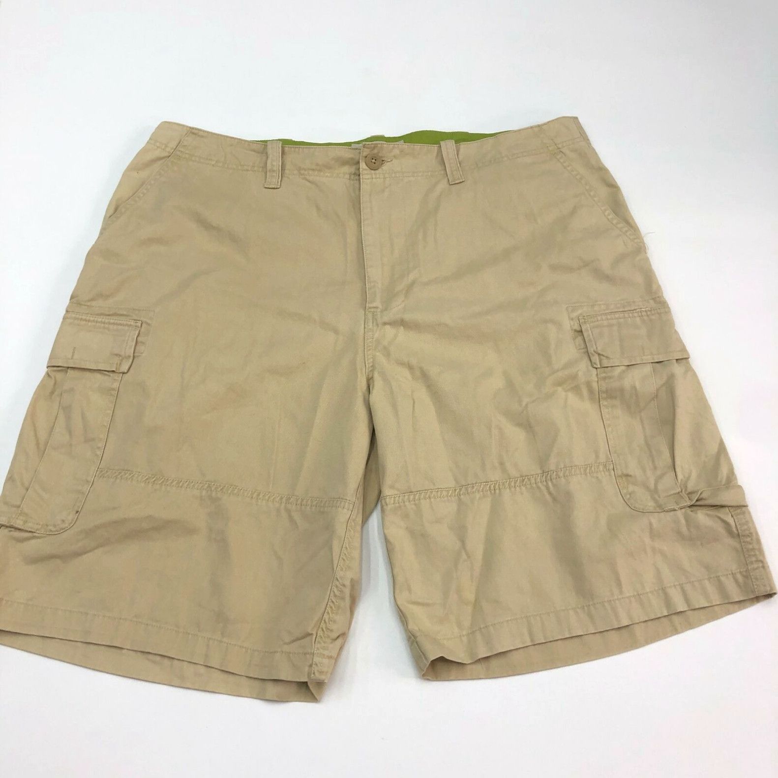AriZona Arizona Cargo Shorts Mens 42 Tan Flat Front 100 Cotton Regular Fit Zip Closure Grailed
