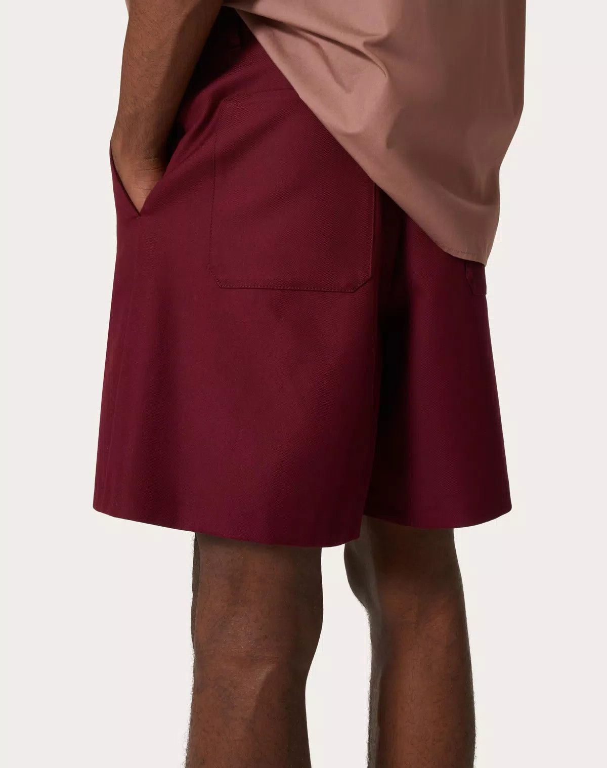 Valentino oc11z0725 Lightweight Double Cotton Shorts in Dark Red Size US 32 / EU 48 - 7 Thumbnail