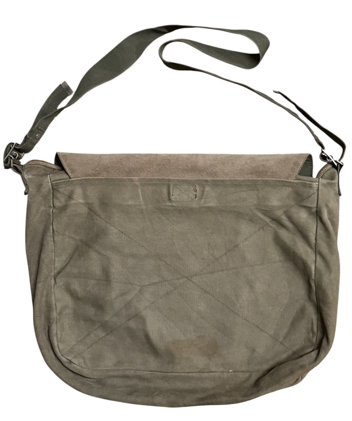 Japanese Brand GAP Olive Green Canvas Leather Messenger Bag Size ONE SIZE - 2 Thumbnail