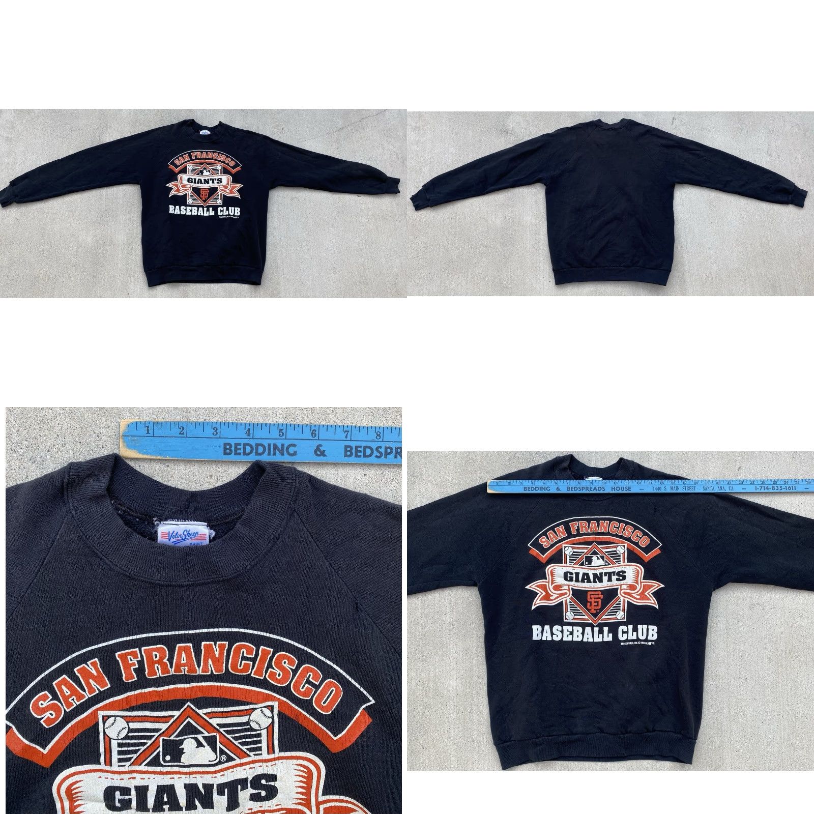 Vintage VINTAGE San Francisco Giants Baseball Raglan Sweatshirt Sweater XL Black Cotton Blend Long Sleeve Graphic Print 80s Mens Sweatshirt Size US XL / EU 56 / 4 - 10 Thumbnail