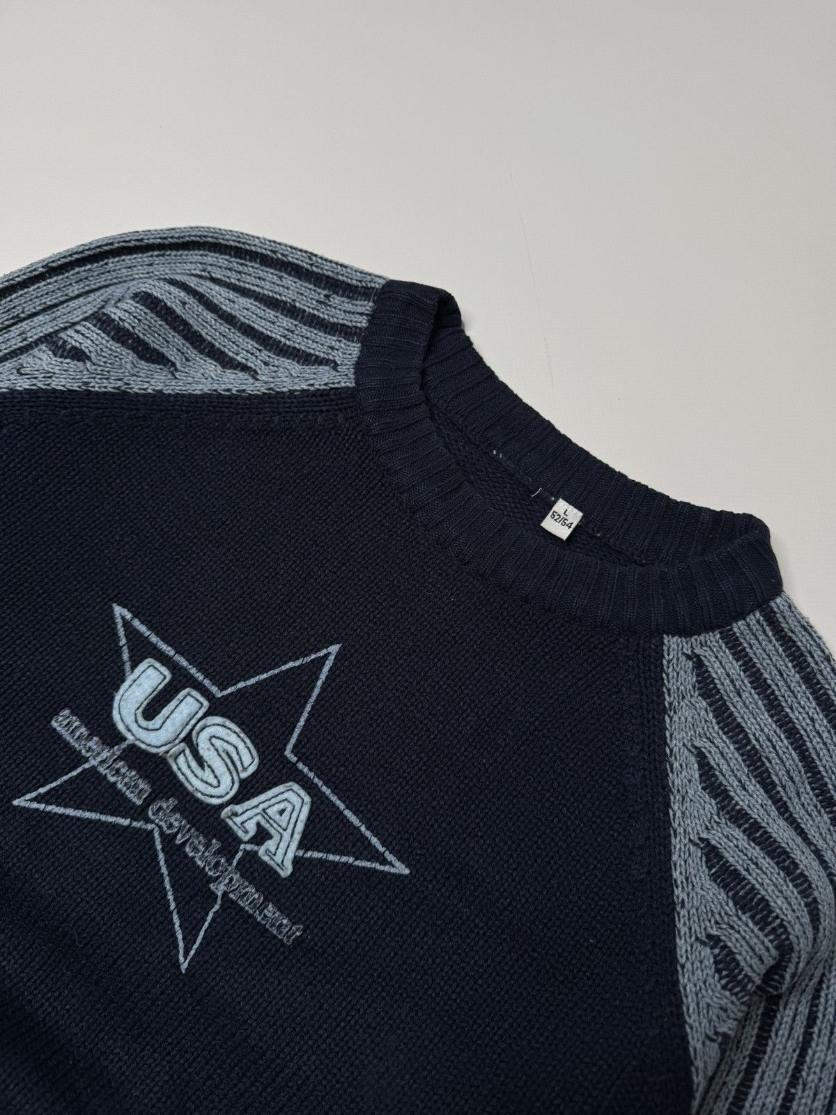 Japanese Brand Vintage avant garde ribbed knit sweater USA swag if6was9 y2k Size US L / EU 52-54 / 3 - 2 Thumbnail