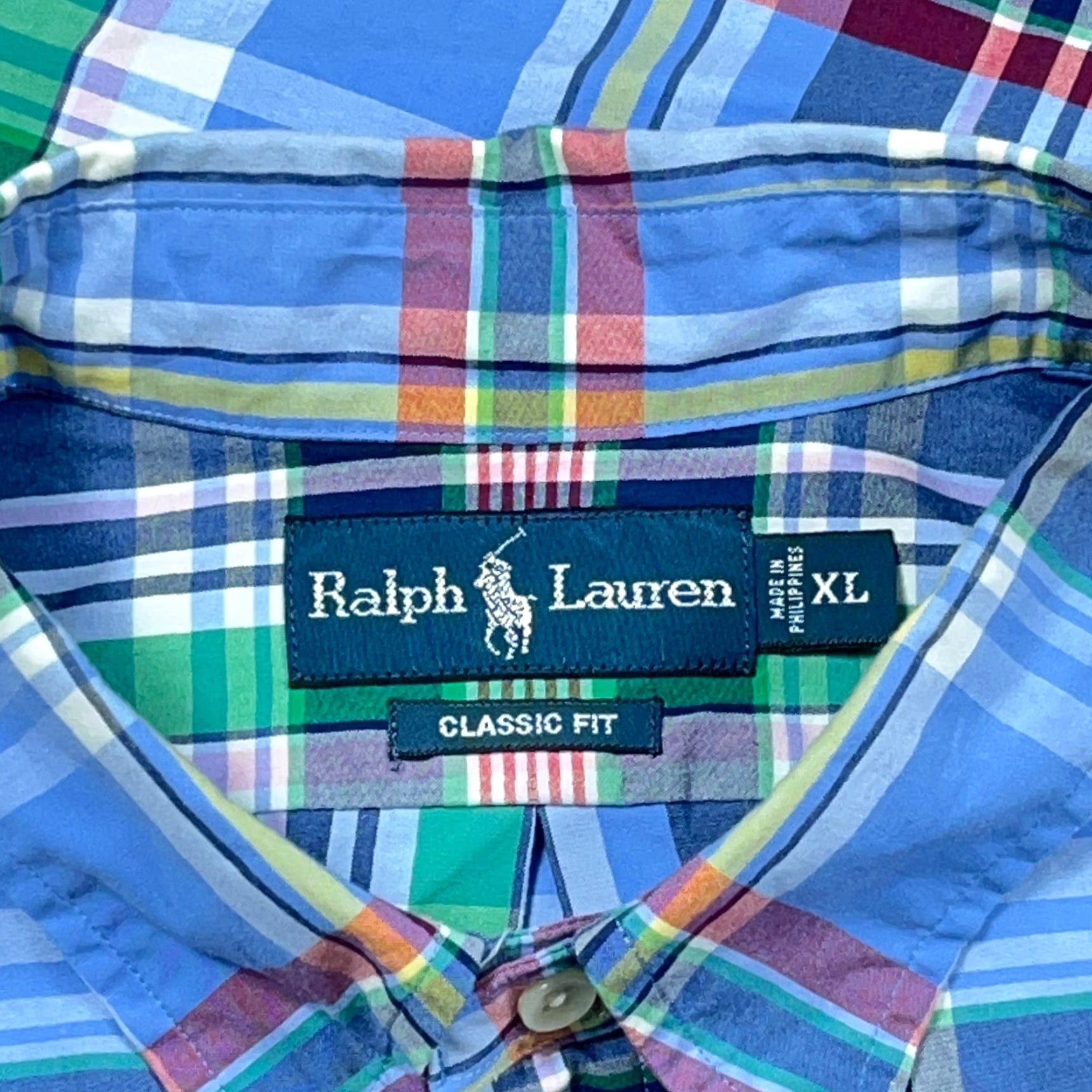Ralph Lauren Ralph Lauren Shirt Men XL Classic Fit Blue Red Tartan Plaid Button Up Poplin Size US XL / EU 56 / 4 - 6 Thumbnail