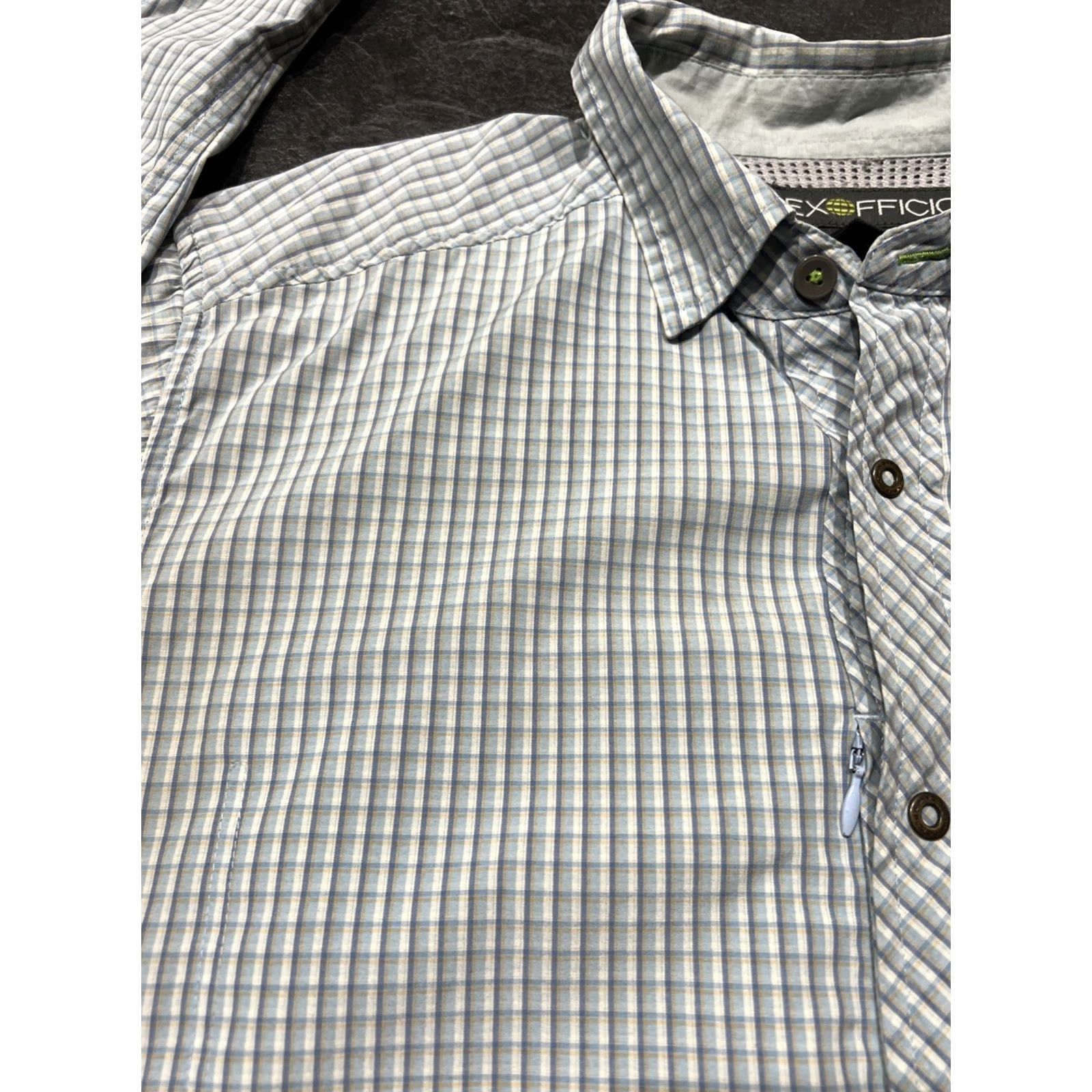 ExOfficio ExOfficio Shirt Mens L Plaid Button-Down Long Sleeve Vented Hiking Fish Size US L / EU 52-54 / 3 - 4 Thumbnail