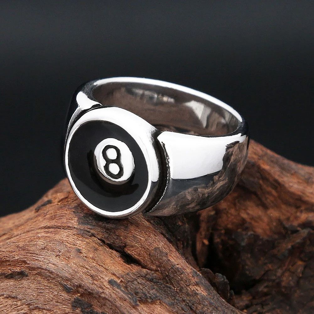 Other Stainless Steel Number Black 8 Ring Size ONE SIZE - 4 Thumbnail