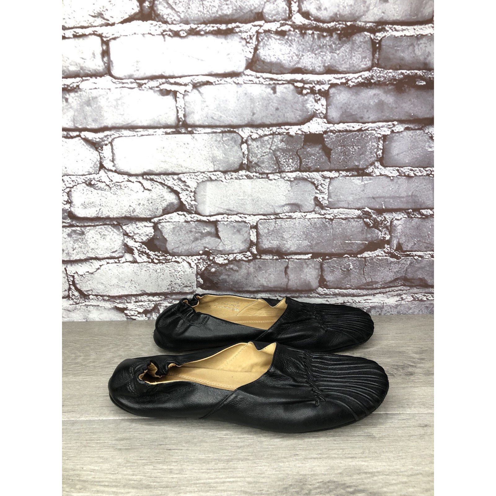 Chocolate Chocolate Blu CAM2 Black Pleated Leather Ballet Flats Shoes Size US 8 / IT 38 - 17 Thumbnail
