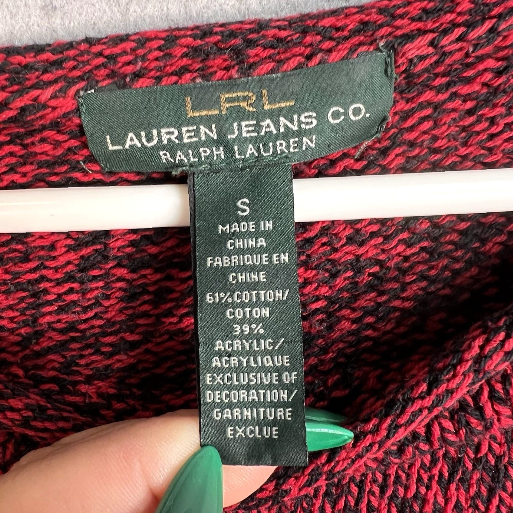 Ralph Lauren VINTAGE Lauren Ralph Lauren Knit Sweater Womens Small Maroon Red Wide Neck Pullover Size S / US 4 / IT 40 - 5 Thumbnail